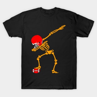 Dabbing Skeleton Football Halloween T Shirt Costume Gifts T-Shirt